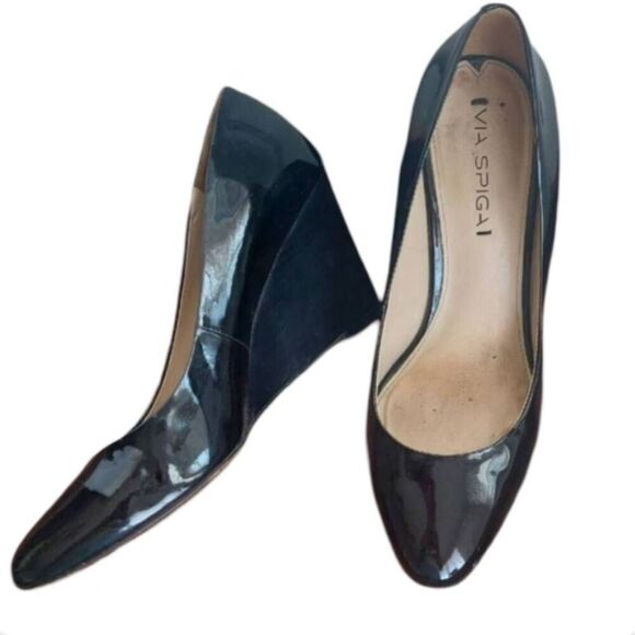 Via Spiga Foster Patent Leather Wedge Shoe size 8.5 - Picture 7 of 8